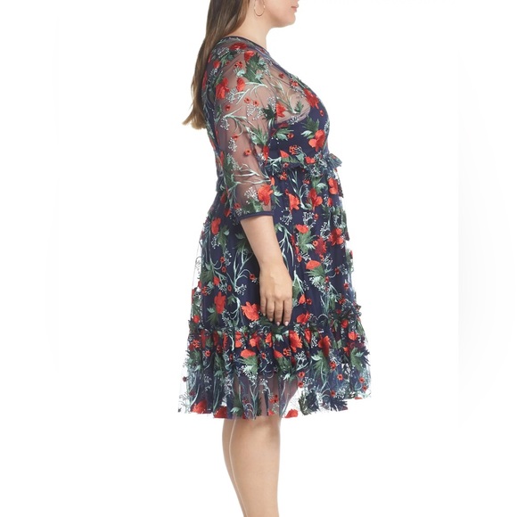 Nordstrom 1901 Embroidered Floral Dress - plus size 20 (similar to 18W) - Picture 2 of 9